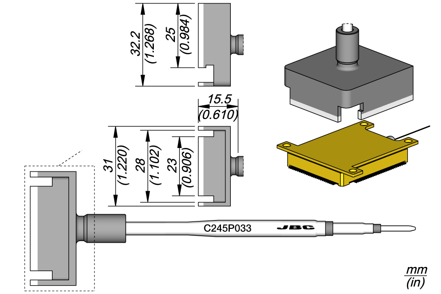 C245P033 - Fiber Coupled Chip Cartridge 25 x 23